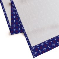 Small Red and White Anchors on Blue