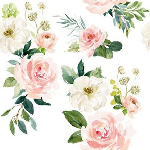8" Chic Blush Roses // White