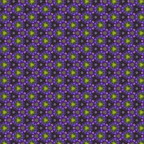 Purple buds & green dots