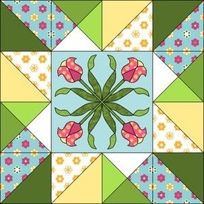 Tulip quilt block jwq 2