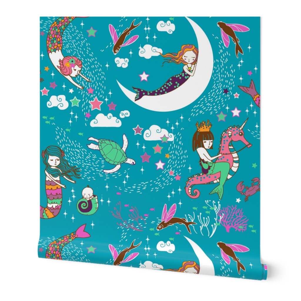 Mermaid Lullaby (teal) SMALL