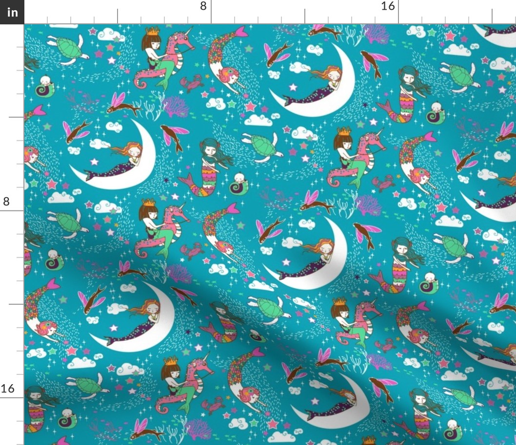 Mermaid Lullaby (teal) SMALL