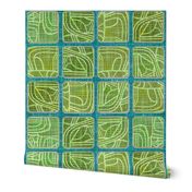 Danish Modern green squares