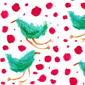 Green Bird Dots