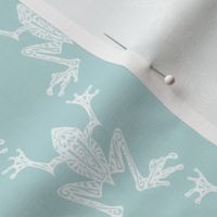 Fabulous Frogs - Vintage Blue/white (small-scale version)