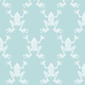 Fabulous Frogs - Vintage Blue/white (small-scale version)