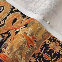 sun royal orange novelty thrones embroidery asian japanese china chinese oriental cheongsam kimono dragon fire sea ocean imperial chinoiserie kings queens museum traditional rank regal korean kabuki geisha yuan ming qing dynasty tapestry vintage emperor e