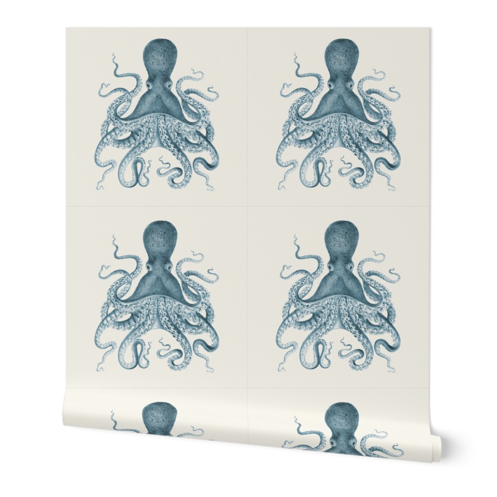 18" Octopus Pillow Squares in Sea