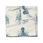 18" Octopus Pillow Squares in Sea