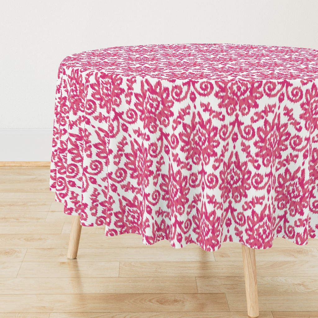 Pink Ikat Damask