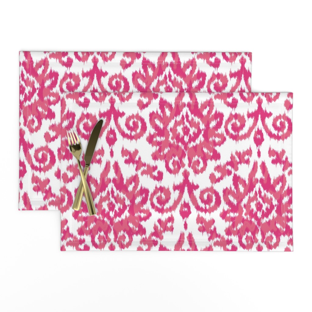 Pink Ikat Damask