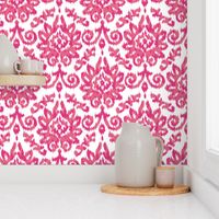 Pink Ikat Damask