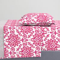 Pink Ikat Damask