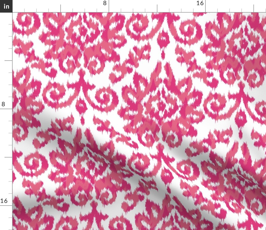 Pink Ikat Damask