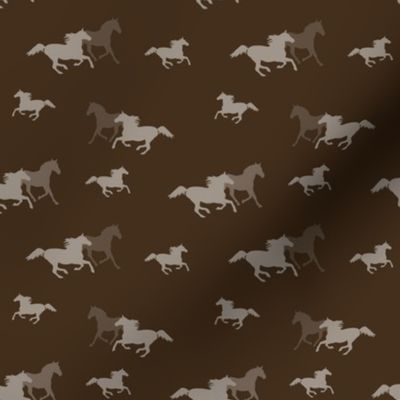 Running Horses On Brown