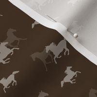 Running Horses On Brown