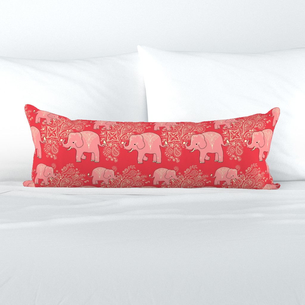 Exotic elephants coral and peach