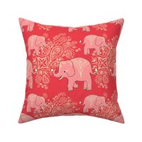 Exotic elephants coral and peach