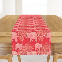 Exotic elephants coral and peach