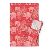 Exotic elephants coral and peach