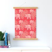 Exotic elephants coral and peach