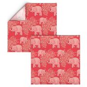 Exotic elephants coral and peach