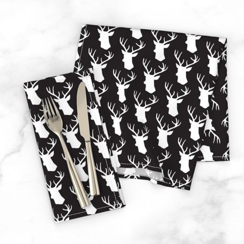 Black and White Stag Deer head pattern