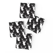 Black and White Stag Deer head pattern