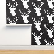 Black and White Stag Deer head pattern