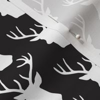 Black and White Stag Deer head pattern