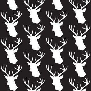 Black and White Stag Deer head pattern
