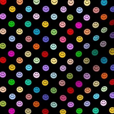 Rainbow Happy Smiley face Polka dot pattern (small print)