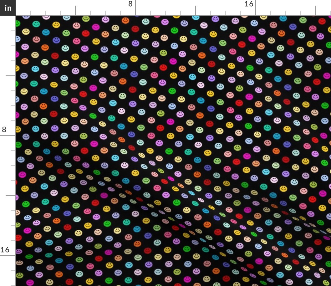 Rainbow Happy Smiley face Polka dot pattern (small print)