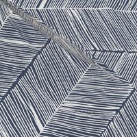 Herringbone White on Navy - Wallpaper