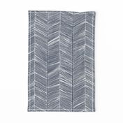 Herringbone White on Navy - Wallpaper