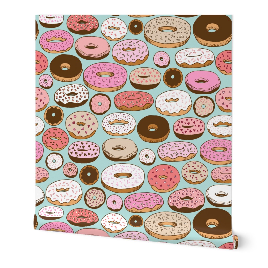 donuts on blue