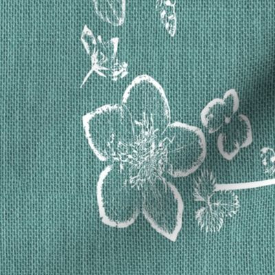 Teal Floral Border