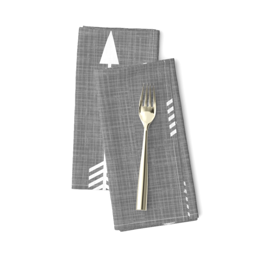 Arrows on Grey Linen - Grey Arrows