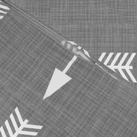 Arrows on Grey Linen - Grey Arrows