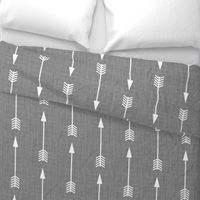 Arrows on Grey Linen - Grey Arrows