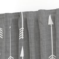 Arrows on Grey Linen - Grey Arrows