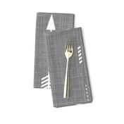 Arrows on Grey Linen - Grey Arrows