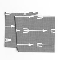 Arrows on Grey Linen - Grey Arrows