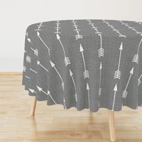 Arrows on Grey Linen - Grey Arrows