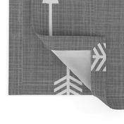 Arrows on Grey Linen - Grey Arrows