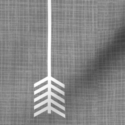 Arrows on Grey Linen - Grey Arrows