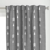 Arrows on Grey Linen - Grey Arrows