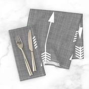 Arrows on Grey Linen - Grey Arrows