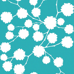 Blossoming - Teal - Reverse - large scale