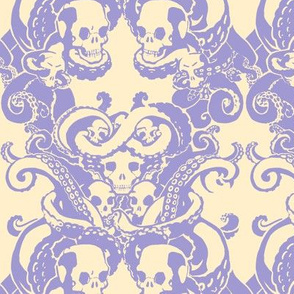 Skull & Tentacle in pale lavender & cream